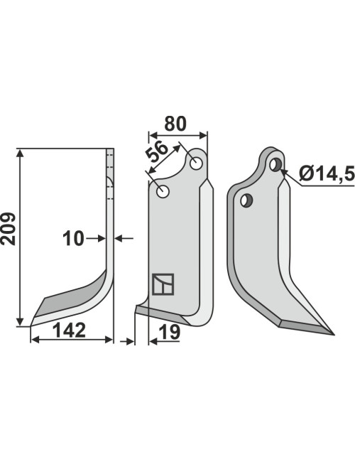 Couteau, modèle gauche