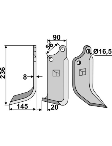 Couteau, modèle gauche