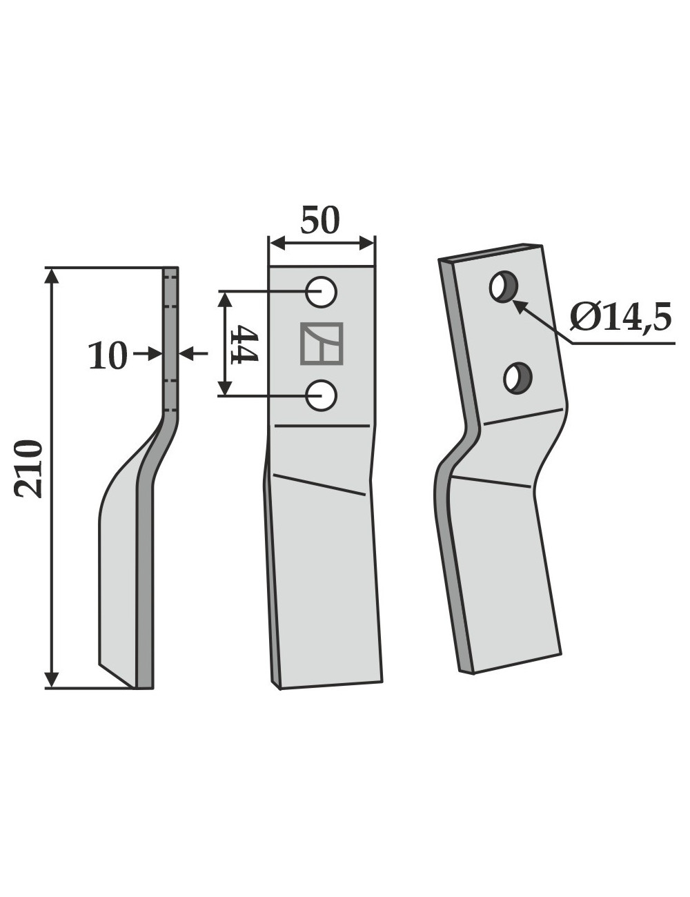 Dent rotative, modèle gauche