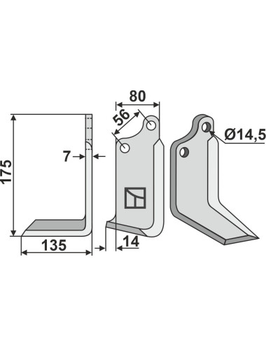 Couteau, modèle gauche