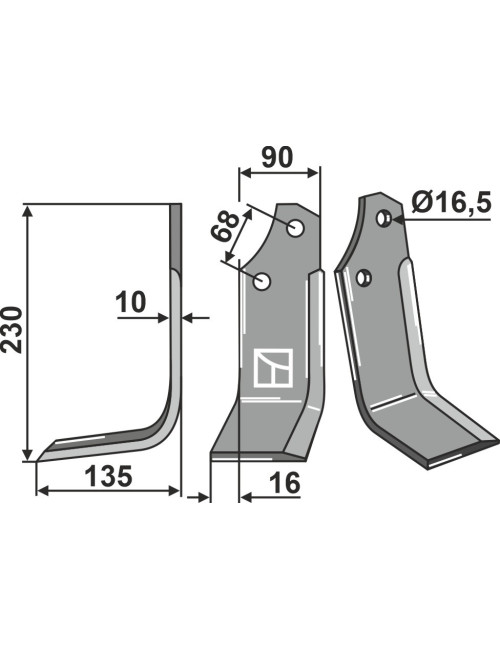 Couteau, modèle gauche