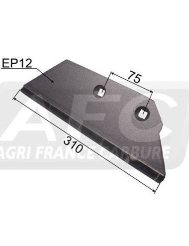 Aileron de déchaumeur carbure gauche