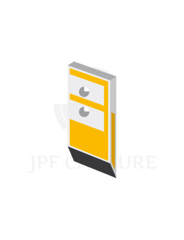 Pointe plate gauche avec plaquettes carbure et rechargement pour soc de charrue.