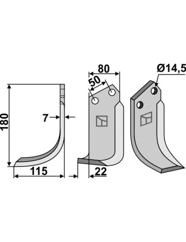 Couteau, modèle gauche