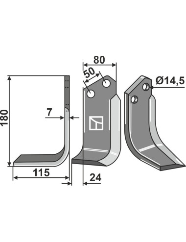 Couteau, modèle gauche