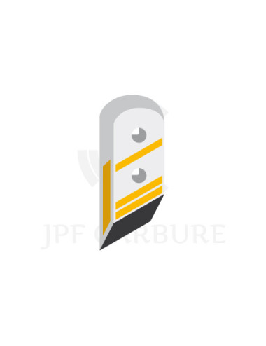 Pointe plate gauche avec plaquettes carbure et rechargement pour soc de charrue.