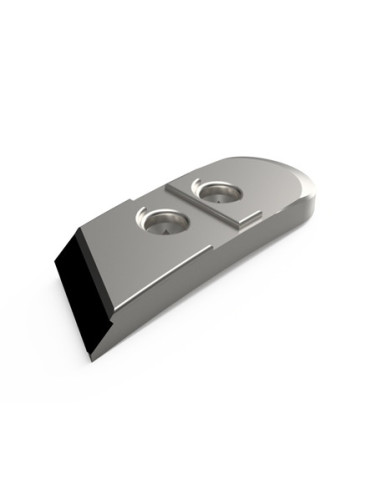 Pointe droite avec plaquettes carbure et renfort acier pour soc de charrue.