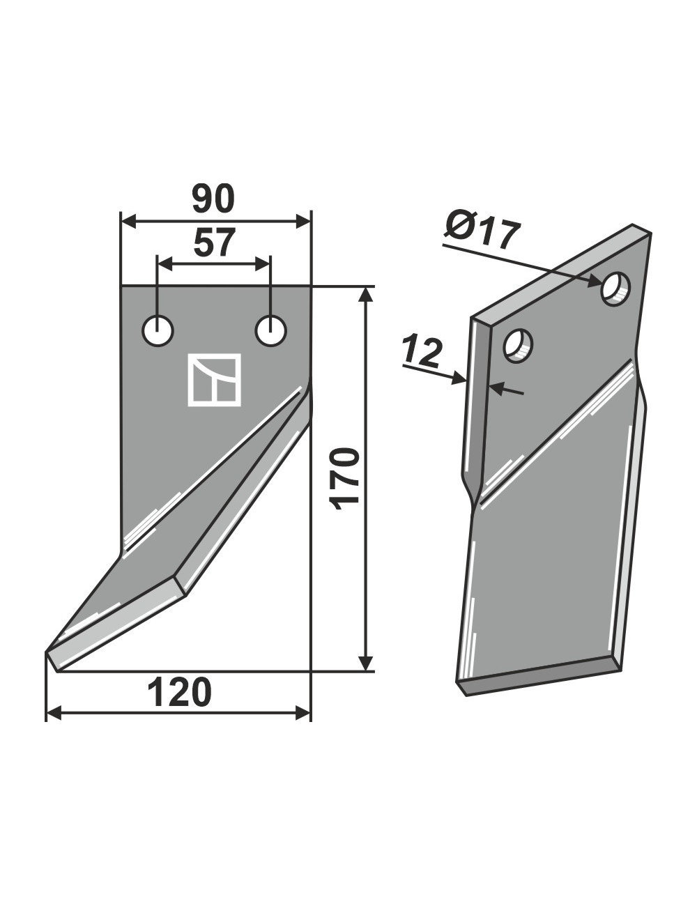 Dent rotative, modèle gauche