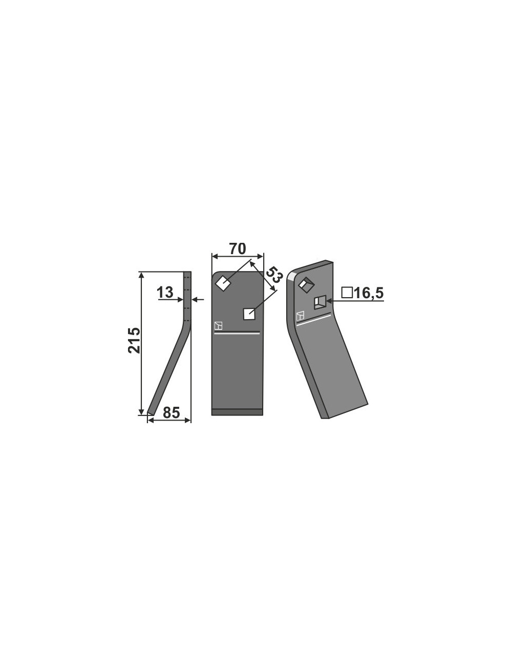 Dent rotative, modèle gauche