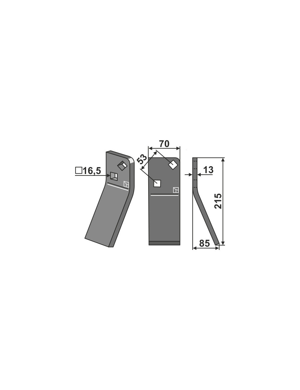 Dent rotative, modèle droit