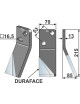 Dent rotative DURAFACE, modèle droit