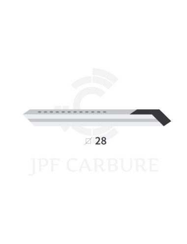 Carrelet 28 x 28 avec plaquettes carbure pour soc de charrue.