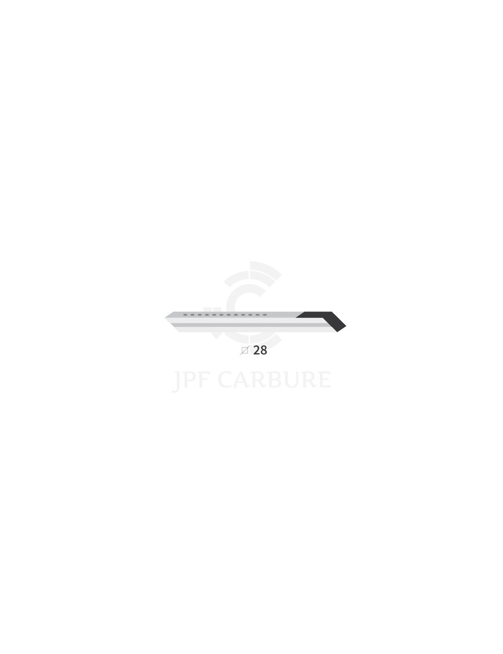 Carrelet 28 x 28 avec plaquettes carbure pour soc de charrue.