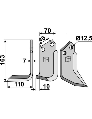 Couteau, modèle gauche