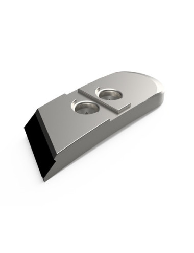 Pointe droite avec plaquettes carbure et renfort acier pour soc de charrue.