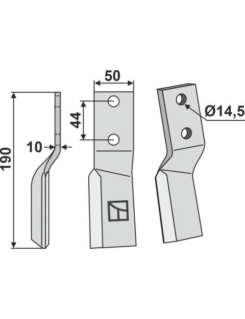 Dent rotative, modèle gauche