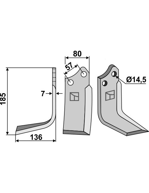 Couteau, modèle gauche