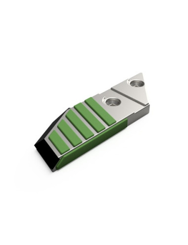 Pointe droite avec plaquettes carbure 2 faces et rechargement pour soc de charrue.
