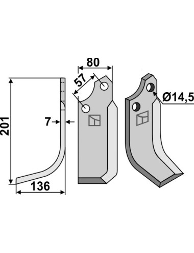 Couteau, modèle gauche