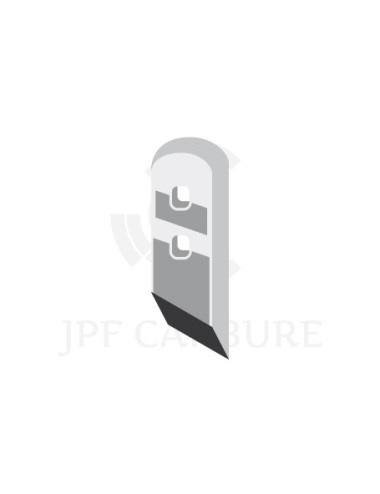 Pointe droite avec plaquettes carbure et renfort acier pour soc de charrue.