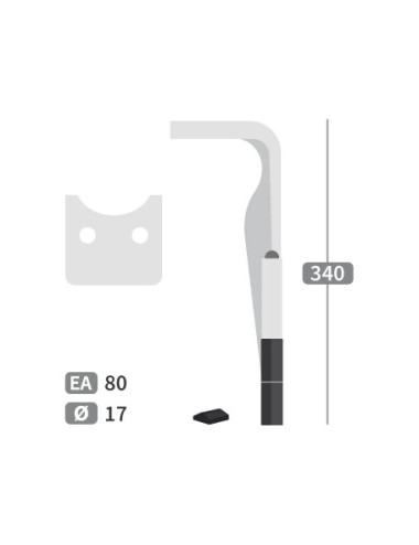 Dent de herse rotative droite 2 plaquettes carbure pour KE 21.