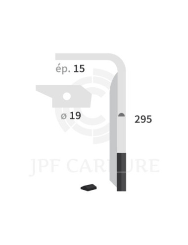 Dent de herse rotative droite 2 plaquettes carbure, fixation rapide KE 302.