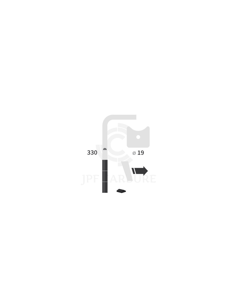 Dent de herse rotative gauche 3 plaquettes carbure, fixation rapide Cultimix.