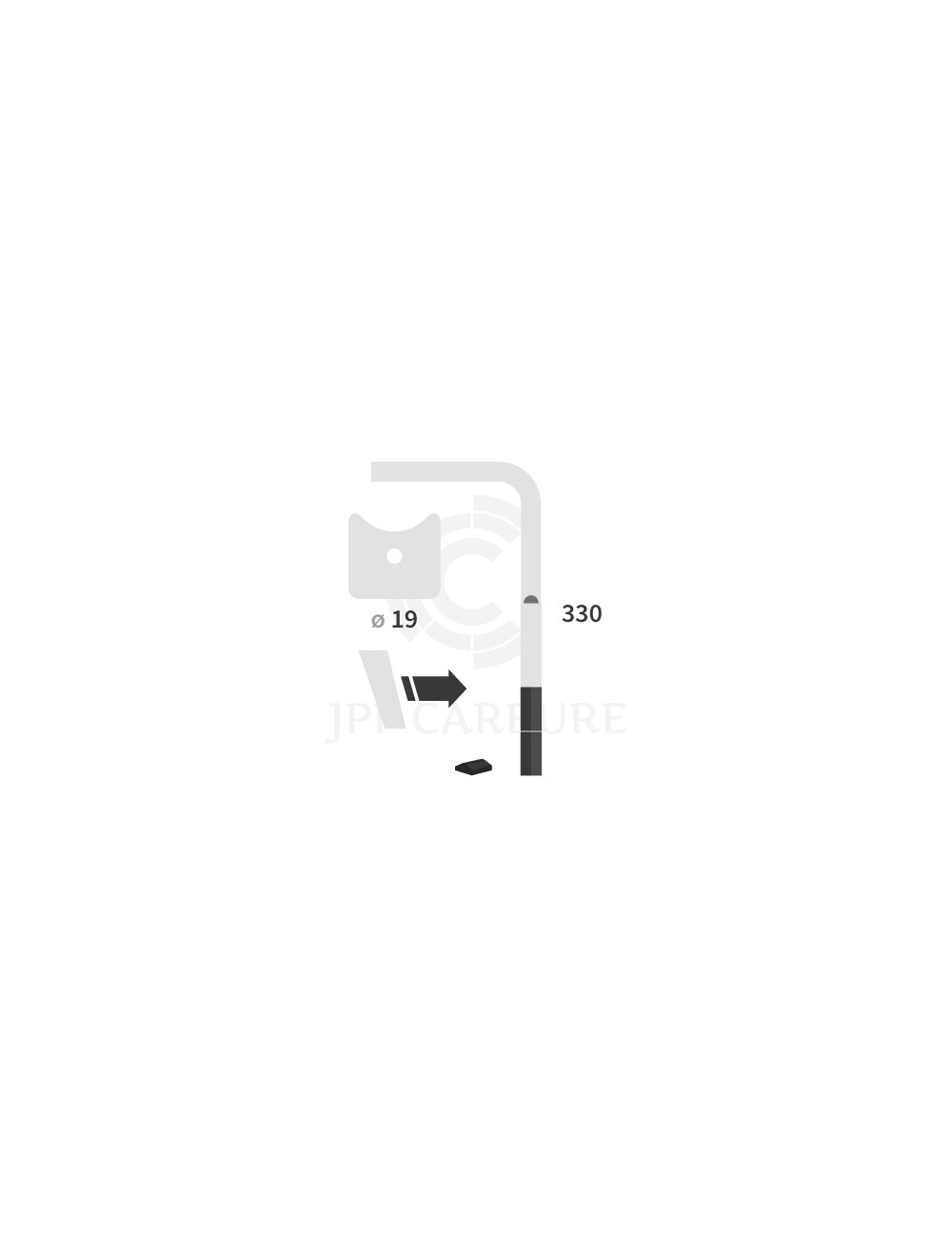 Dent de herse rotative droite 2 plaquettes carbure, fixation rapide Cultimix.