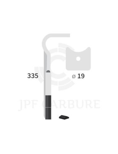 Dent de herse rotative gauche 2 plaquettes carbure, fixation rapide Cultimix KE Super.