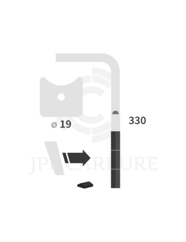 Dent de herse rotative droite 3 plaquettes carbure, fixation rapide Cultimix large.