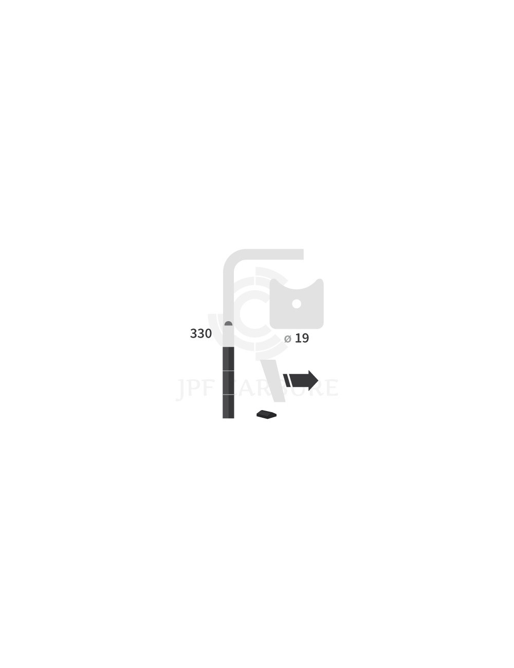 Dent de herse rotative gauche 3 plaquettes carbure, fixation rapide Cultimix large.
