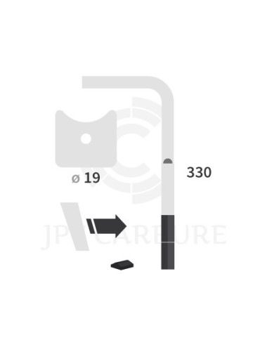 Dent de herse rotative droite 2 plaquettes carbure, fixation rapide Cultimix large.