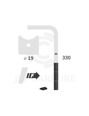 Dent de herse rotative droite 3 plaquettes carbure, fixation rapide Cultimix large fuyante.