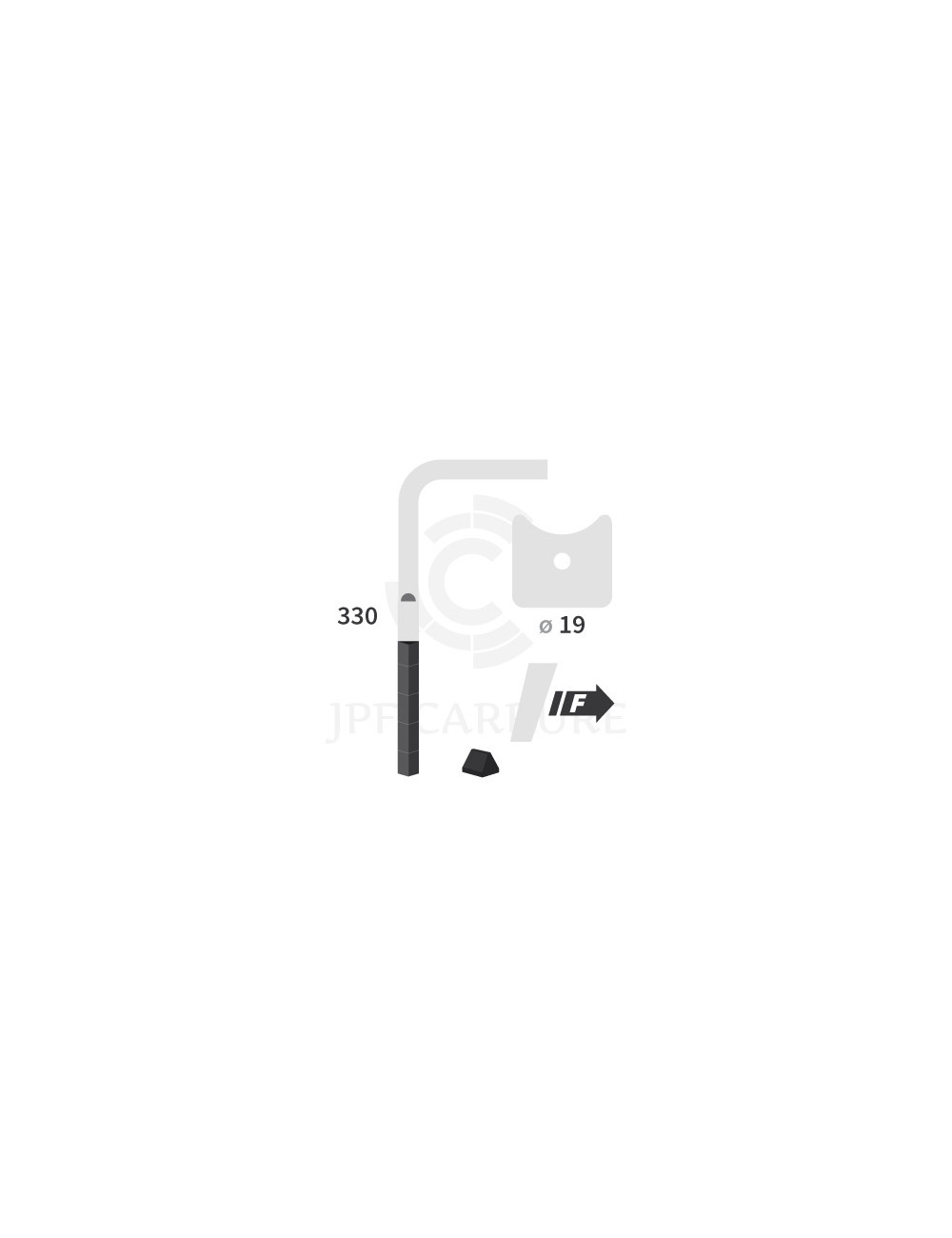 Dent de herse rotative gauche 3 plaquettes carbure triangulaires, fixation rapide Cultimix large fuyante.