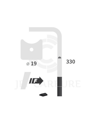 Dent de herse rotative droite 2 plaquettes carbure, fixation rapide Cultimix large fuyante.