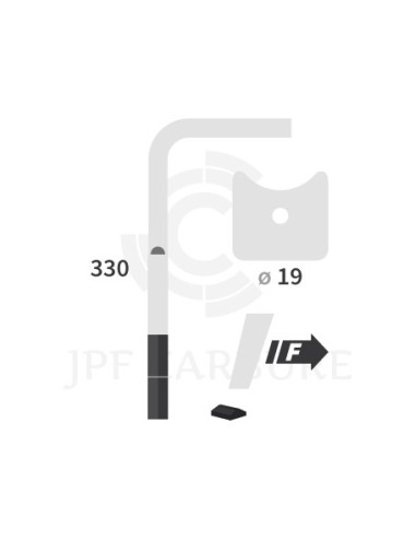 Dent de herse rotative gauche 2 plaquettes carbure, fixation rapide Cultimix large fuyante.