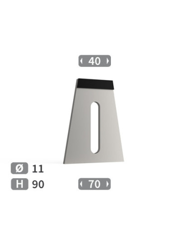 Grattoir trapézoïdal avec plaquettes carbure pour Matrix, largeur : 40 mm côté carbure.