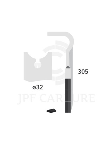 Dent de herse rotative droite 3 plaquettes carbure, fixation rapide.