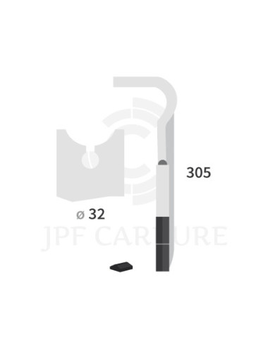 Dent de herse rotative droite 2 plaquettes carbure, fixation rapide.