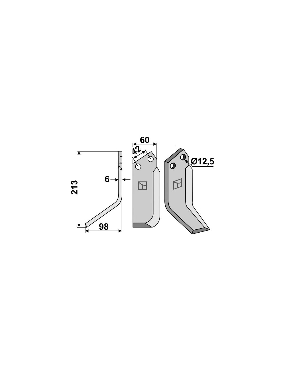 Couteau, modèle gauche