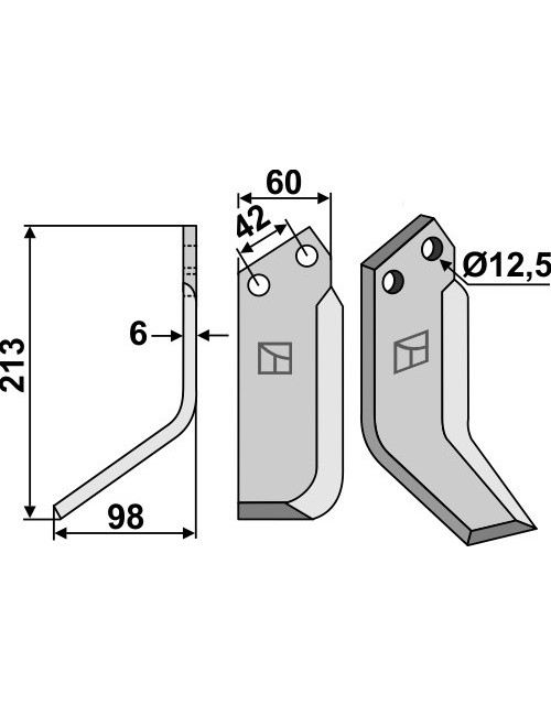 Couteau, modèle gauche