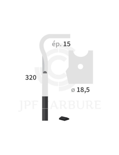 Dent de herse rotative gauche 2 plaquettes carbure, fixation rapide.