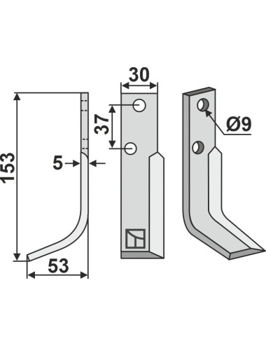 Couteau, modèle gauche