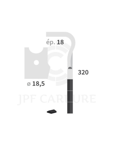 Dent de herse rotative droite 3 plaquettes carbure, fixation rapide.