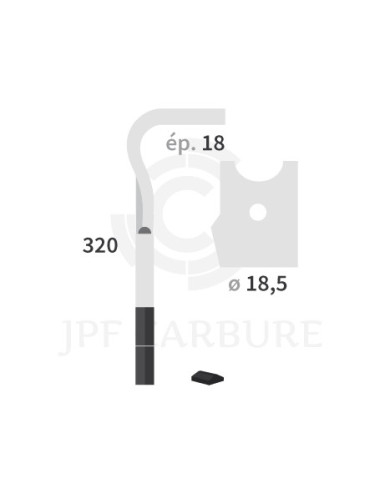 Dent de herse rotative gauche 2 plaquettes carbure, fixation rapide.