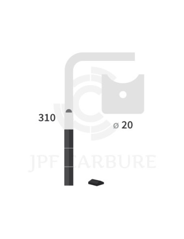 Dent de herse rotative gauche 3 plaquettes carbure, fixation rapide.