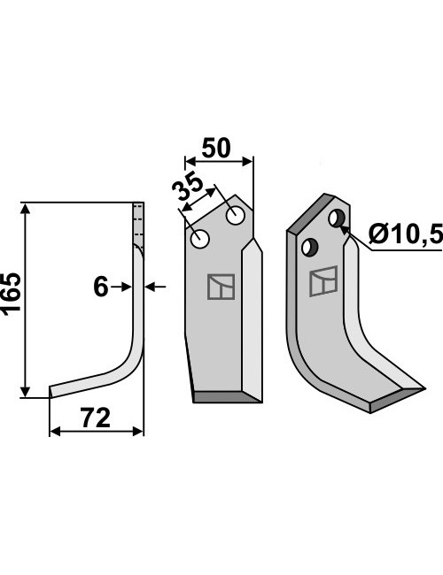 Couteau, modèle gauche