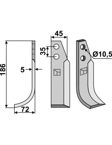 Couteau, modèle gauche