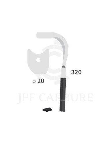 Dent de herse rotative droite 3 plaquettes carbure, fixation rapide.