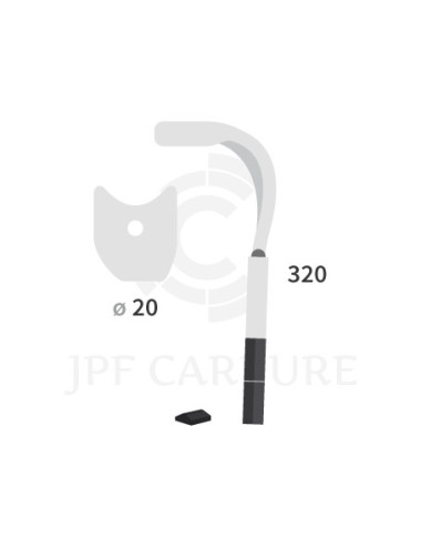 Dent de herse rotative droite 2 plaquettes carbure, fixation rapide.